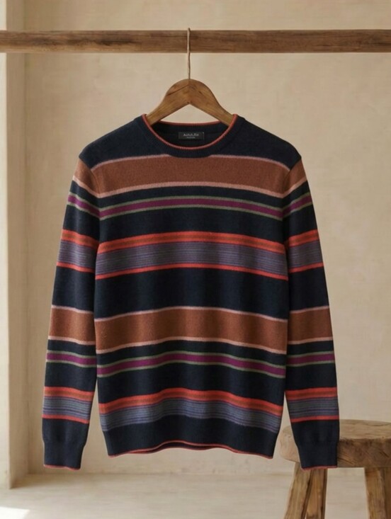 Scotch & Soda Other - Navy Multistripe Crewneck Sweater by Autograph